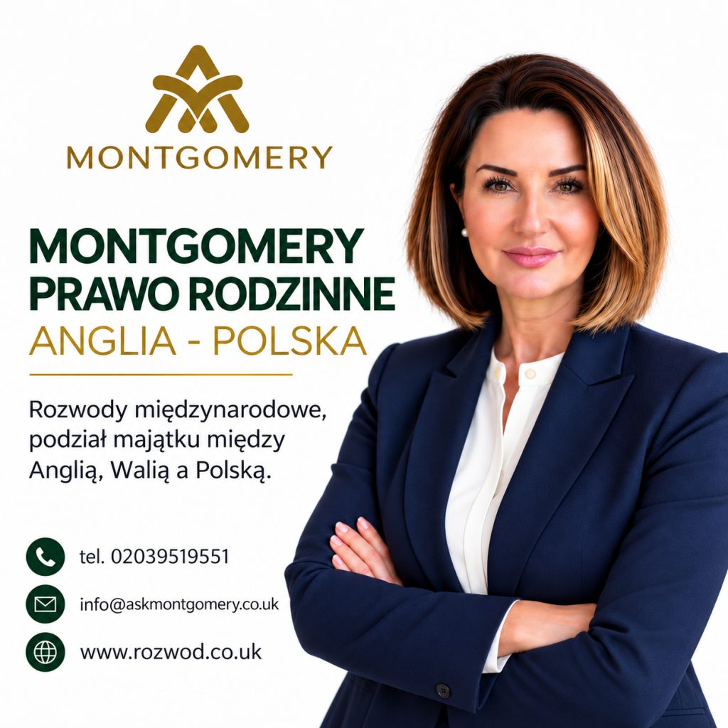 MONTGOMERY PRAWO RODZINNE ANGLIA - POLSKA. Rozwody miedzynarodowe, podział majątku między Anglią, Walią a Polską. rozwod transgraniczny uk polska Anna Montgomery specjalista adwokat polski Anglia Londyn